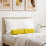 vidaXL Coussins d'accent 2 Pièces Jaune clair Ø 15 x 40 cm tissu