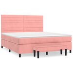 vidaXL Sommier à lattes de lit avec matelas Rose 180x200 cm Velours
