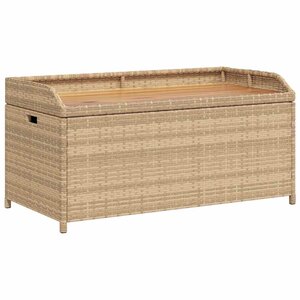 vidaXL Banc de rangement mélange beige résine tressée et bois d'acacia