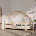 Lit cabane enfant LUCKY 120 x 190 bois naturel