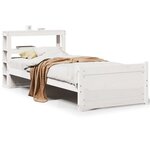 vidaXL Cadre de lit avec tête de lit sans matelas blanc 90x200 cm