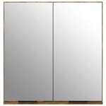 vidaXL Armoire à miroir de salle de bain Chêne fumé 64x20x67 cm