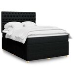 vidaXL Sommier à lattes de lit avec matelas Noir 160x200 cm Tissu