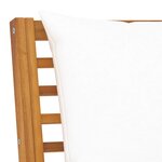 vidaXL Salon de jardin 3 Pièces avec coussin crème Bois d'acacia solide
