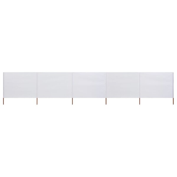 vidaXL Paravent 5 panneaux Tissu 600 x 80 cm Blanc sable