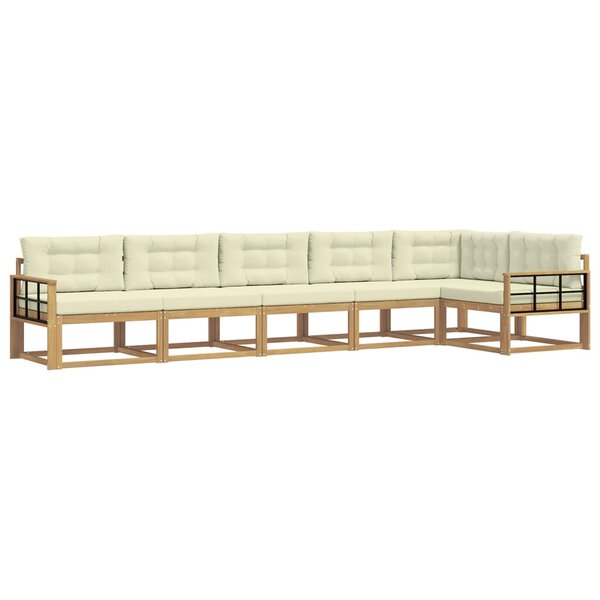 vidaXL Ensemble de canapés d'extérieur 4 pc Blanc et crème Polyester