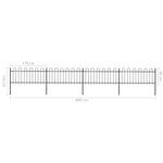 vidaXL Clôture de jardin avec dessus en cerceau Acier 6 8 x 0 8 m Noir