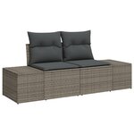 vidaXL Ensemble de Canapés de Jardin 9 pièces avec Coussins Gris Poly Rattan Acacia