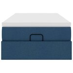vidaXL Cadre de lit ottoman avec matelas bleu 90x200 cm tissu