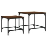 vidaXL Tables basses gigognes 2 Pièces chêne marron bois d'ingénierie