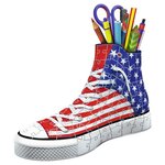 Puzzle 3d sneaker - american style - ravensburger - puzzle 3d enfant - sans colle - pot a crayons 108 pieces - des 8 ans