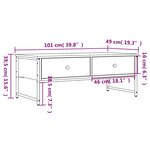 vidaXL Table basse chêne fumé 101x49x39 5 cm bois d'ingénierie