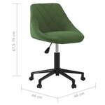 vidaXL Chaise pivotante de salle à manger Vert foncé Velours