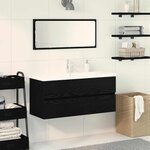 vidaXL Cabinet de lavabo Chêne noir 100 x 39 x 62 cm Bois d'ingénierie