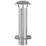 vidaXL Extension de Conduit Argent 25 x 25 x 65 cm Acier inoxydable