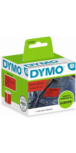 DYMO LabelWriter Boite de 1 rouleau de 220 étiquettes adhésives Rouges  Badge/Expédition  54mm x 101mm.