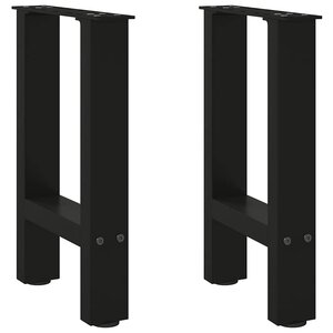 vidaXL Pieds de table basse Noir 2 pièces 28 x (42-43) cm Acier