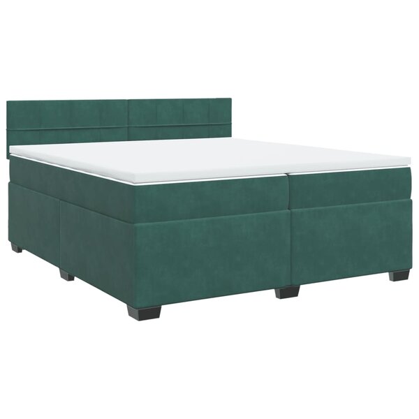 vidaXL Sommier à lattes de lit et matelas Vert foncé 200x200cm Velours