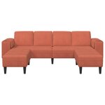 vidaXL Canapé Rouge orange 250 x 188 x 76 cm Tissu en velours côtelé