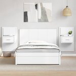 vidaXL Tête de lit avec armoires blanc 120 cm bois d'ingénierie