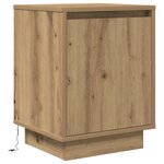 vidaXL Armoires de chevet lumières LED 2Pièces chêne artisanal 38x34x50cm