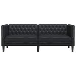 vidaXL Canapé Chesterfield Argyle Noir 194 x 74.5 x 70.5 cm Faux cuir