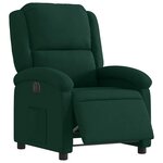 vidaXL Fauteuil inclinable électrique vert foncé velours