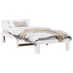 vidaXL Cadre de lit avec tête de lit Blanc 100 x 200 cm Pin massif