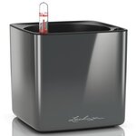 Lechuza jardinière de table cube glossy 14 all-in-one charbon brillant