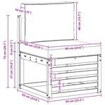 vidaXL Sofa de milieu extérieur Bois d'Acacia Massif Blanc