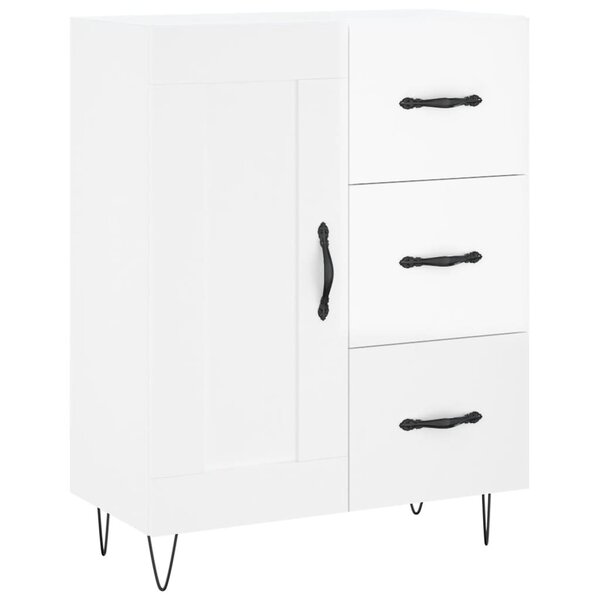 vidaXL Buffet Blanc brillant 69 5x34x90 cm Bois d'ingénierie