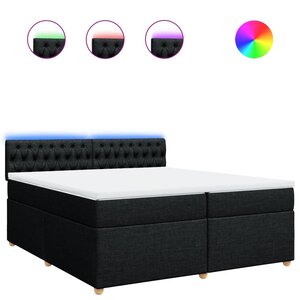 vidaXL Sommier à lattes de lit avec matelas Noir 200x200 cm Tissu