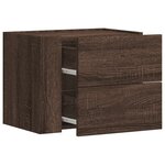 vidaXL Table de chevet murale chêne marron 45x30x35 cm