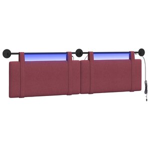 vidaXL Tête de lit suspendue Bordeaux Tissu