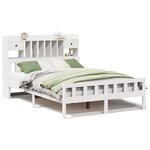 vidaXL Lit bibliothèque sans matelas blanc 150x200 cm bois pin massif