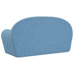 vidaXL Canapé-lit pour enfants 2 places bleu peluche douce