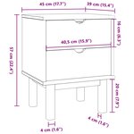 vidaXL Table de chevet OTTA Noir 45 x 39 x 57 cm Bois de pin massif