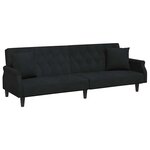 vidaXL Canapé-lit avec accoudoirs noir velours