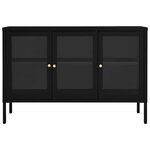 vidaXL Buffet Noir 105x35x70 cm Acier et verre