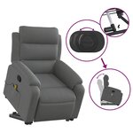 vidaXL Fauteuil de massage inclinable Gris foncé Tissu