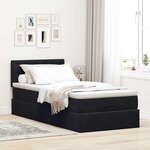 vidaXL Cadre de lit ottoman avec matelas noir 90x200 cm velours