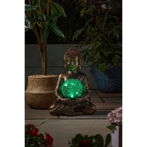 Buddha et Globe - 35 x 26 x 23 cm - 10 LED blanc