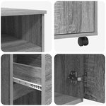 vidaXL Bureau avec roulettes Gris 91 x 50 x 77 cm Bois d'ingénierie