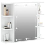 vidaXL Armoire à miroir avec LED Blanc brillant 70x16 5x60 cm