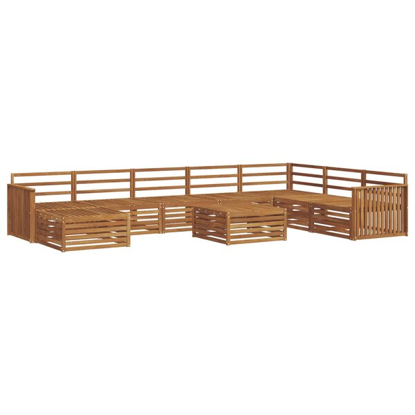 vidaXL Ensemble de canapés d'extérieur 9 Pièces Naturel