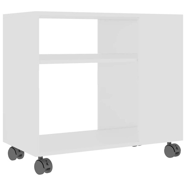 vidaXL Table d'appoint Blanc 70x35x55 cm Bois d'ingénierie