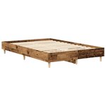 vidaXL Cadre de lit sans matelas vieux bois 135x190 cm bois ingénierie