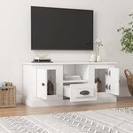 vidaXL Meuble TV blanc brillant 100x35 5x45 cm bois d'ingénierie