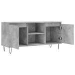 vidaXL Meuble TV gris béton 104x35x50 cm bois d'ingénierie