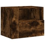 vidaXL Tables de chevet murales 2 Pièces chêne fumé 45x30x35 cm